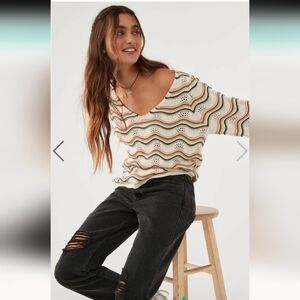 O’NEILL SANDY DUNES PULLOVER M 100% Cotton Crochet